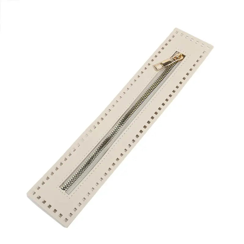 Repair Zipper Strip Braided Tape with Needle Holes PU Leather Luggage Bag Hardware Accessories DIY Replacement Zipper Pull Peaceful Pleasures Health and Wellness beige