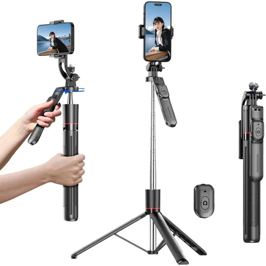 WIFIT Selfie Stick with Adjustable Tripod, 360° Shooting, Detachable Phone Holder, Bluetooth,1.7m Telescopic,Android/iOS Peaceful Pleasures Health and Wellness