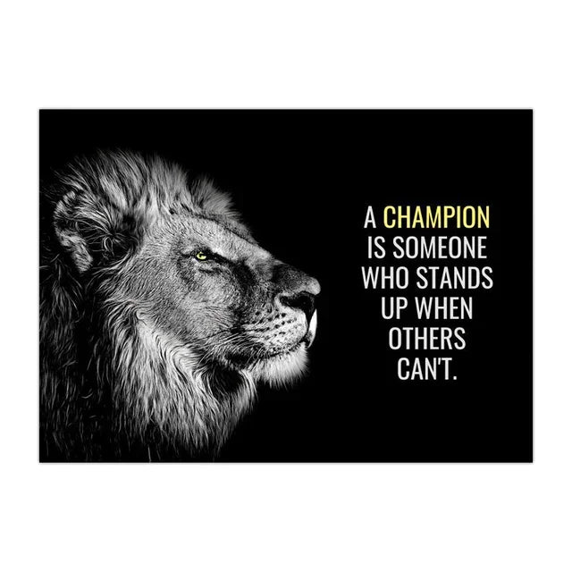 Nordic Lion Tiger Motivational Canvas Wall Art Poster Print Canvas Wall Art Peaceful Pleasures Health and Wellness 25 50x70cm Unframed