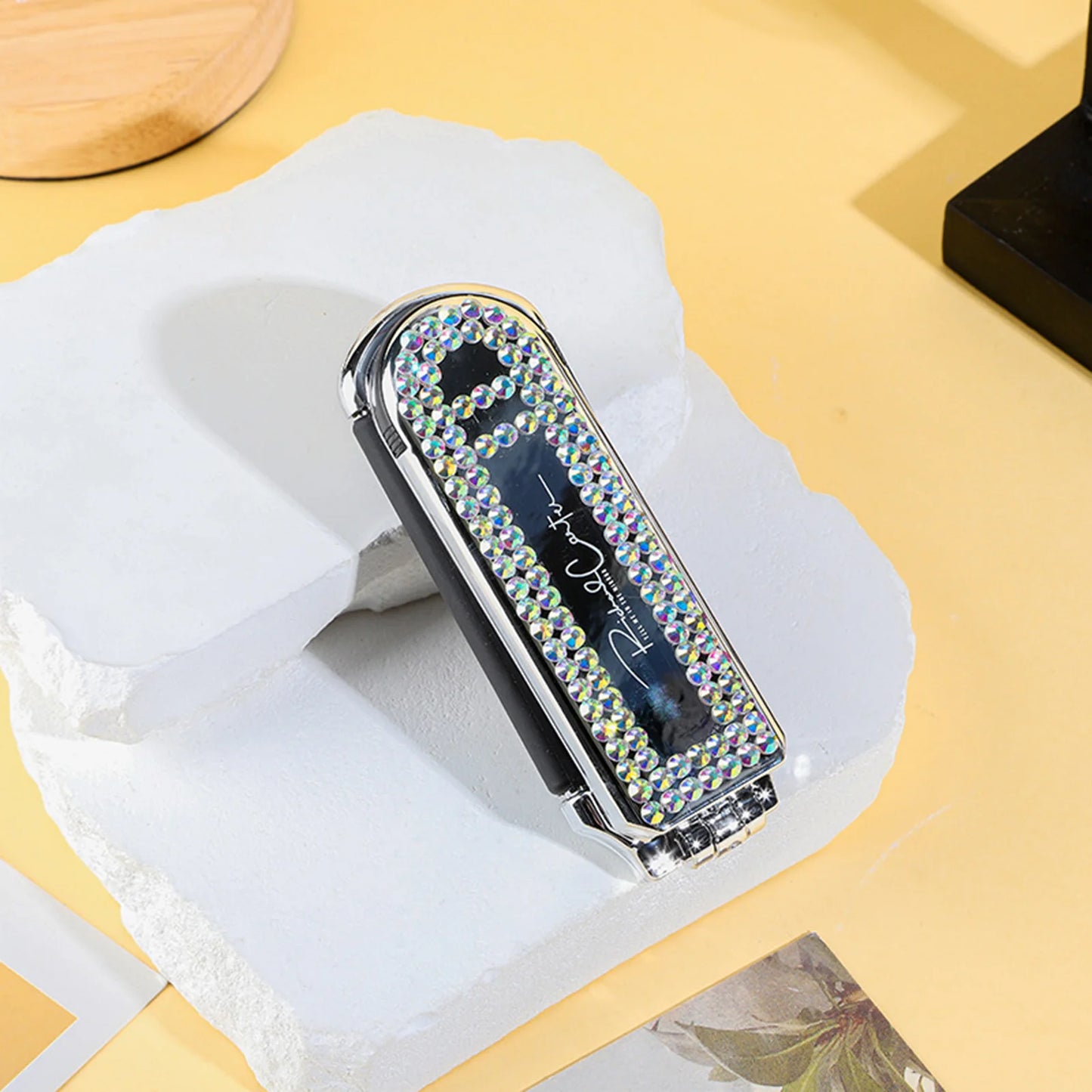 1PCS Folding Mini Pocket Hair Comb with Mirror Portable Massage Comb Brush for Salon Travel Outdoor Makeup Styling Tools Peaceful Pleasures Health and Wellness style 4