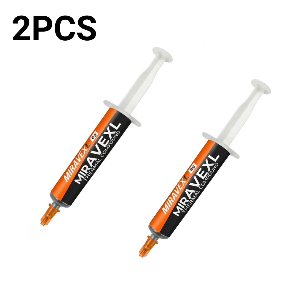 MIRAVEXL 8g Thermal Paste High Performance Cooling Grease Compound for CPU GPU PC PS4 Xbox Non-Conductive Heatsink Plaster Peaceful Pleasures Health and Wellness 2PCS