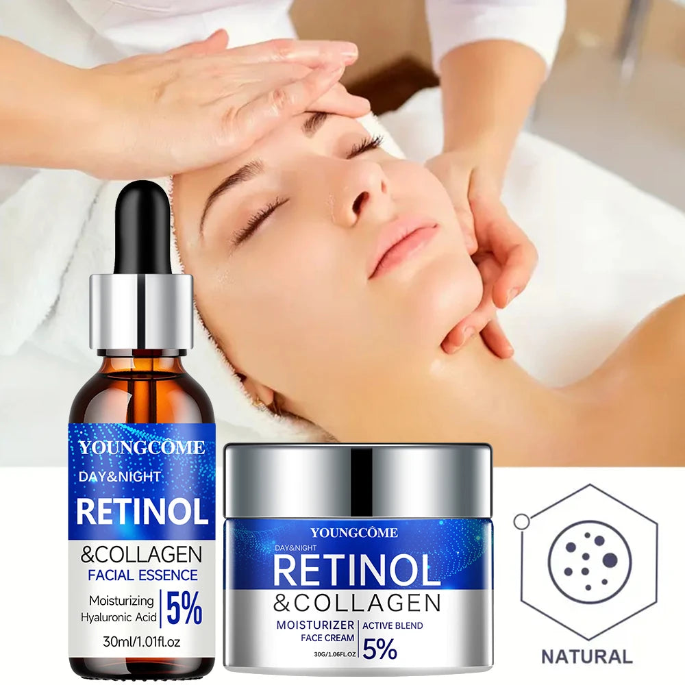 Retinol Cream Serum Combo Set Locks In Moisture Repairs Skin Smoothes Wrinkles Increases Elasticity For Younger Healthier Skin Peaceful Pleasures Health and Wellness