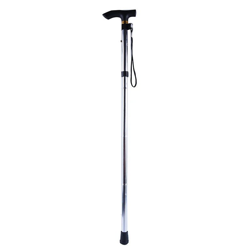 Walking Stick Telescopic Baton Hiking Trekking Poles Aluminum Alloy Metal Folding Cane Crutches Pole For Elderly People Peaceful Pleasures Health and Wellness