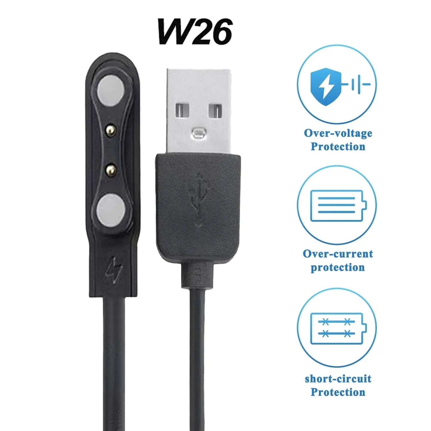 4.0mm 2-Pin Magnetic USB Charging Cable for CMF Smartwatch Peaceful Pleasures Health and Wellness