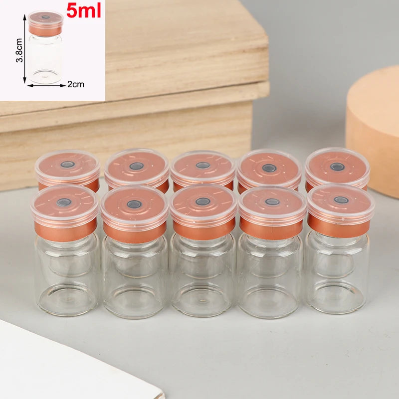10-Pack Glass Vials Flip-Off Caps & Rubber Stoppers | 3–10ml