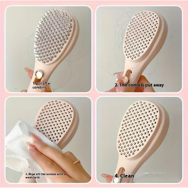 Anti-Static Self-Cleaning Scalp Massage Comb | 360° Portable