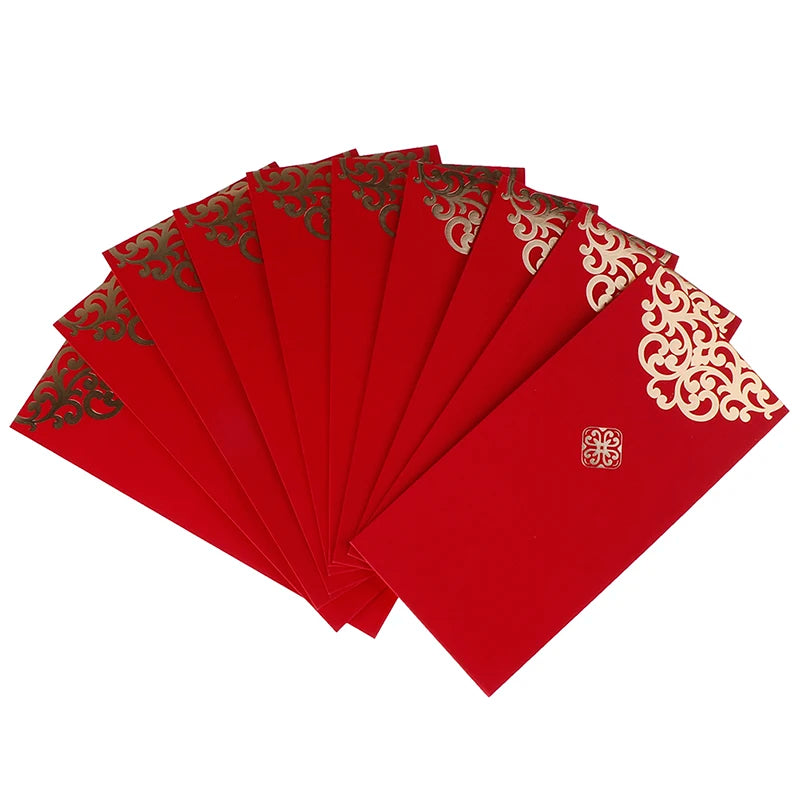 Chinese Red Envelopes 10pcs | Lucky Money Hongbao Gift Packets