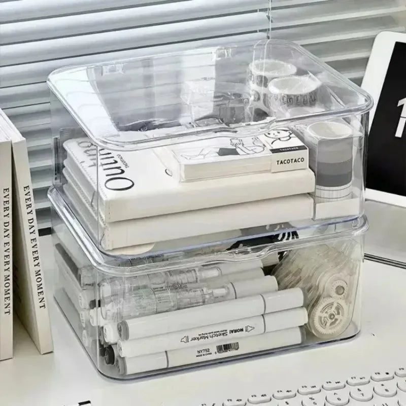 Acrylic Clear Clamshell Storage Organizer Box | Home & Office