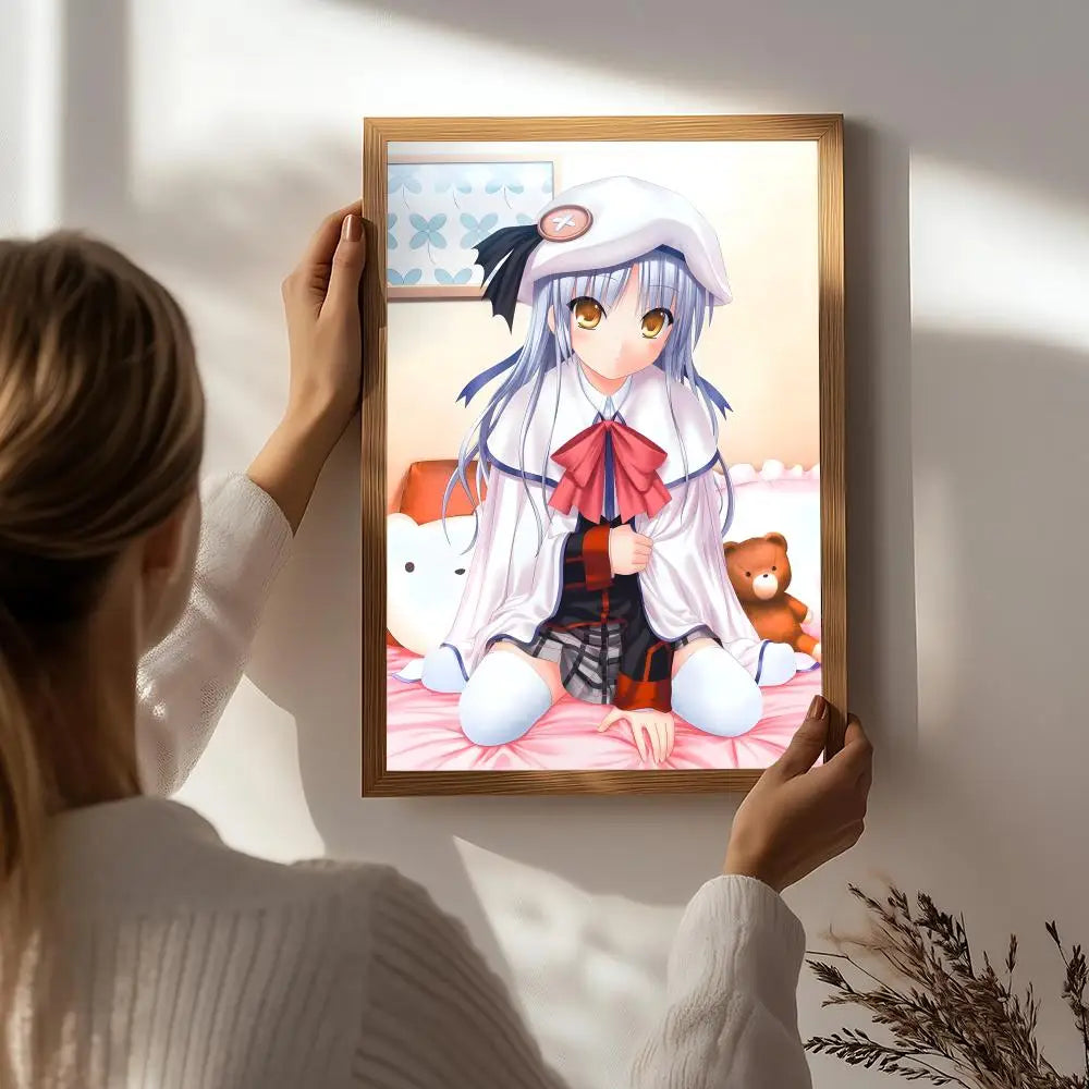 Anime L-Little Busters! Poster HD Self Adhesive Waterproof Wall Art Ideal for Home Office Dorm Bedroom Great Gift Peaceful Pleasures Health and Wellness White8 50X70cmNoframe