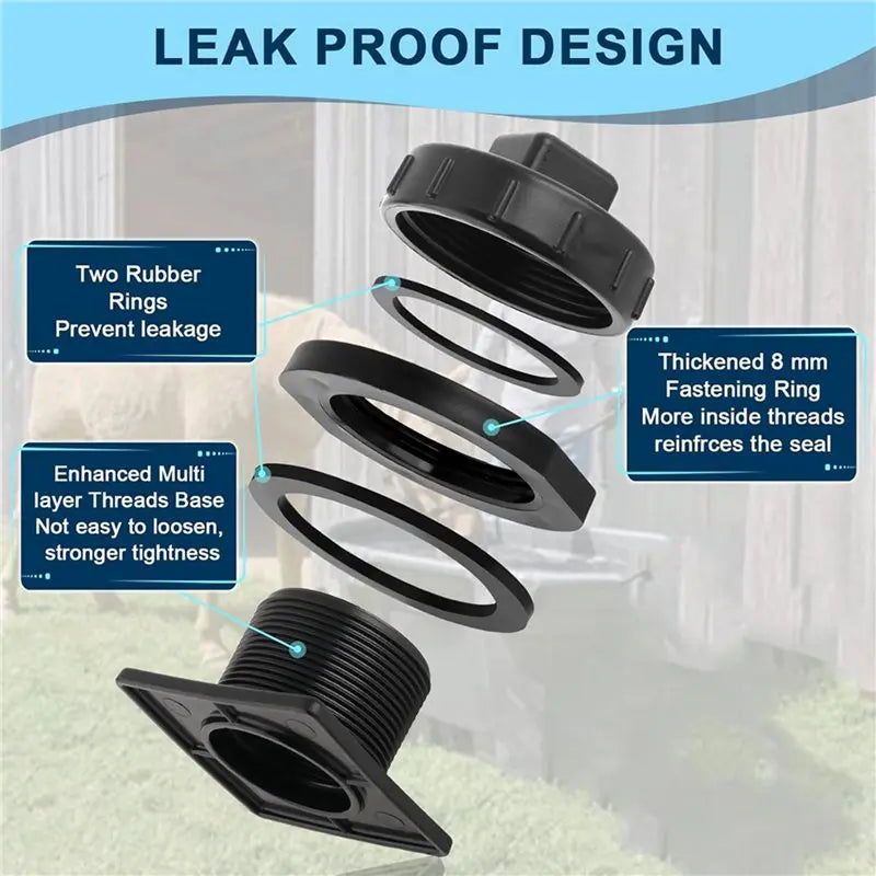 A36T-2X Stock Tank Drain Plug Kit Stock Tank Drain 50/70/100/150/300 Gallon Stock Tank Float Valve Drain Replacement Peaceful Pleasures Health and Wellness
