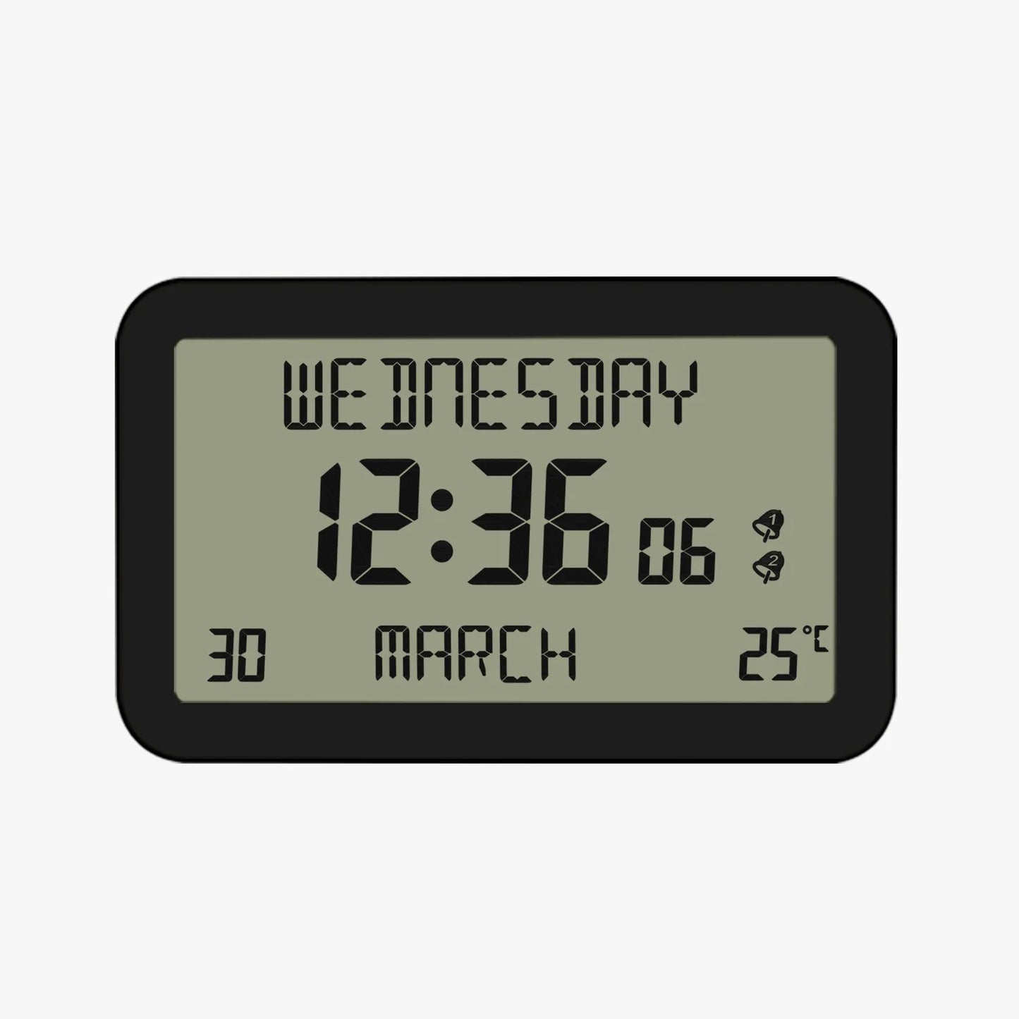 LCD Digital Alarm Clock – Time, Date & Temp | Desk & Travel