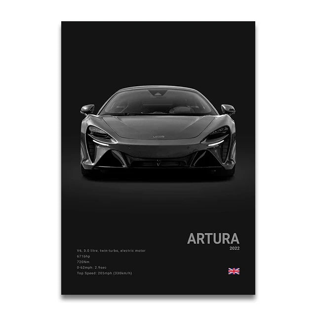 SENNA 720S ARTURA Canvas Wall Art Print Poster P1 765LT Supercar Decorative Painting Modern Home Decor Car Lover Gift Unframed Peaceful Pleasures Health and Wellness