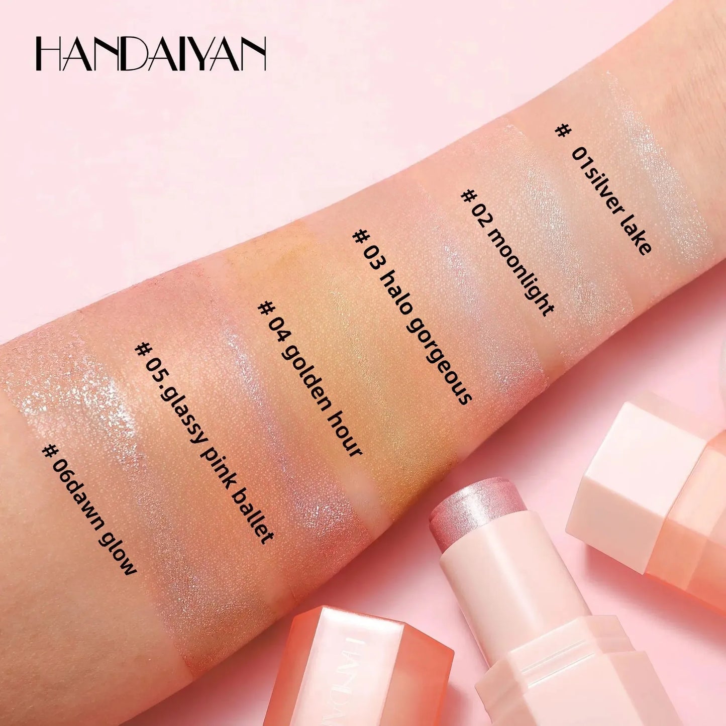 HANDAIYAN 6-Shade Creamy Shimmer Highlighter Stick – Face & Body