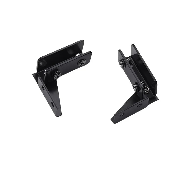 2Pcs Non-perforated Glass Door Hinge Display Cabinet Glass Cabinet Hinge Side Mounted Stainless Steel Furniture Hardware Hinge Peaceful Pleasures Health and Wellness black