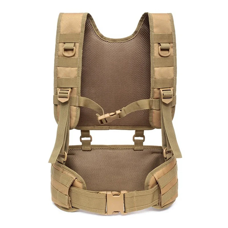 Molle Chest Rig Airsoft Waist Belt Tactical Vest Detachable Duty Belt Army Paintball Equipment Outdoor Hunting Vest Peaceful Pleasures Health and Wellness Sand