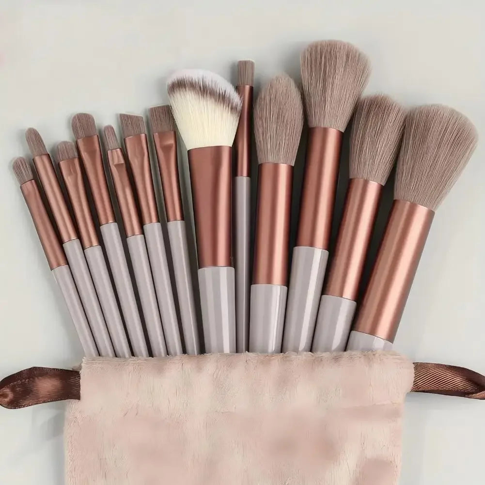 13-Piece Professional Makeup Brush Set with Pouch Makeup Brushes Peaceful Pleasures Health and Wellness
