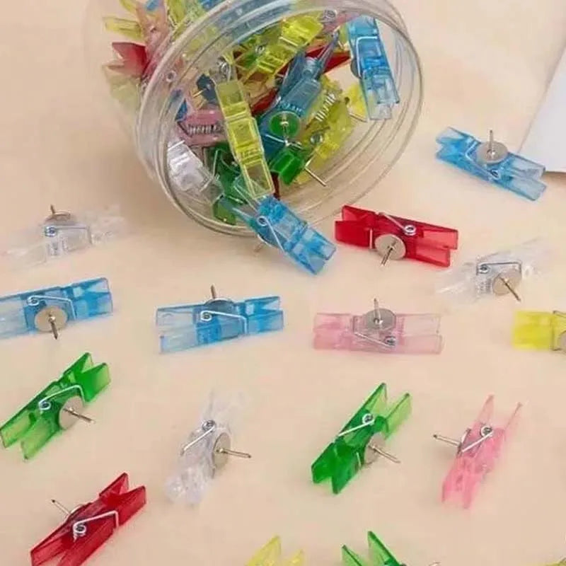 20-Pack Mini Clear Photo Clips – Spring Clothespins for Crafts