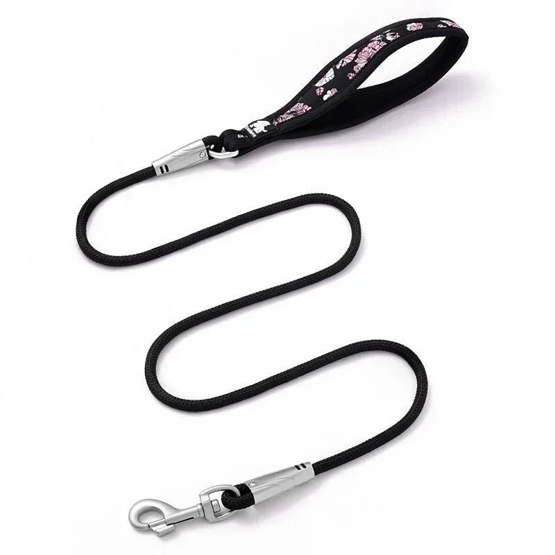 Truelove-Floral Printing Pet Leash Neoprene-Padded Handle Leash Small Medium Dog Safety Enjoyable Walking Experience TLL25761 Peaceful Pleasures Health and Wellness Black S China Mainland