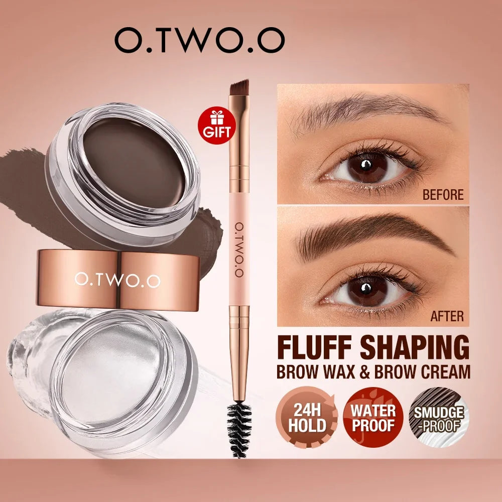 O.TWO.O 2-in-1 Eyebrow Pomade Brow Gel Wax – Waterproof