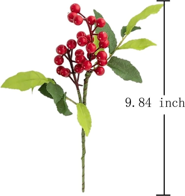 Artificial Holly Berry Branches – Christmas & Home Decor (4–8 Pcs)