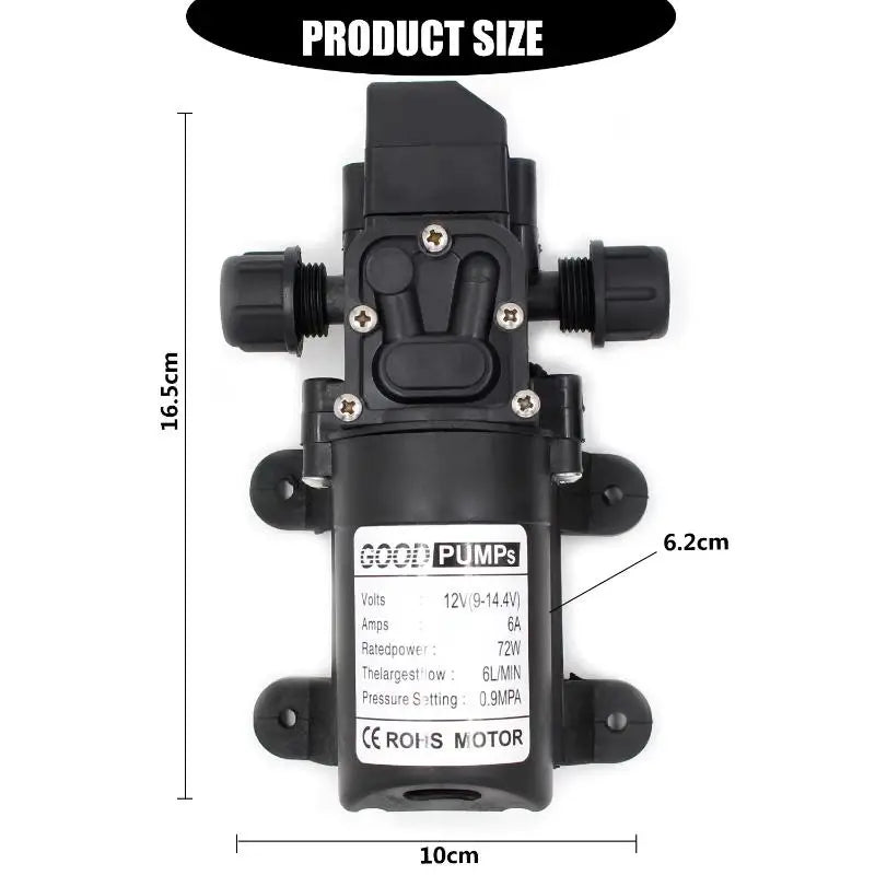 DC 12V High Pressure Diaphragm Water Pump Multifunctional Mini Booster Pump For Water Washing Machine Agricultural Irrigation Peaceful Pleasures Health and Wellness onesize one size CN