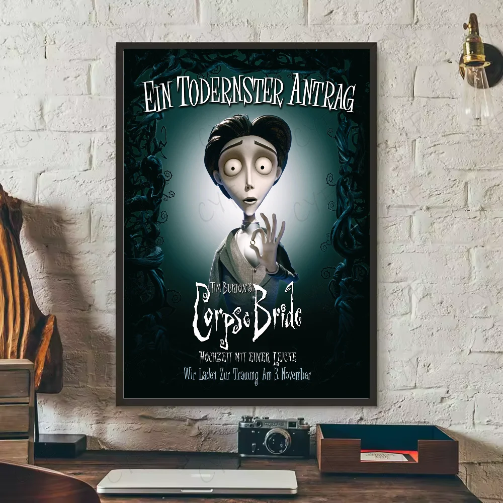 Corpse Bride Cartoon Poster – HD Waterproof PVC Wall Art Decor Wall Art Poster Peaceful Pleasures Health and Wellness z10 40X50cmNoframe