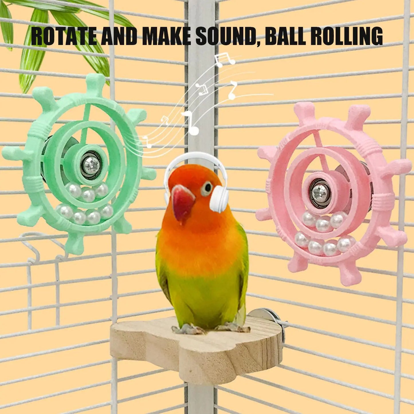 360° Bird Spin Wheel Toy | Interactive Cage Enrichment