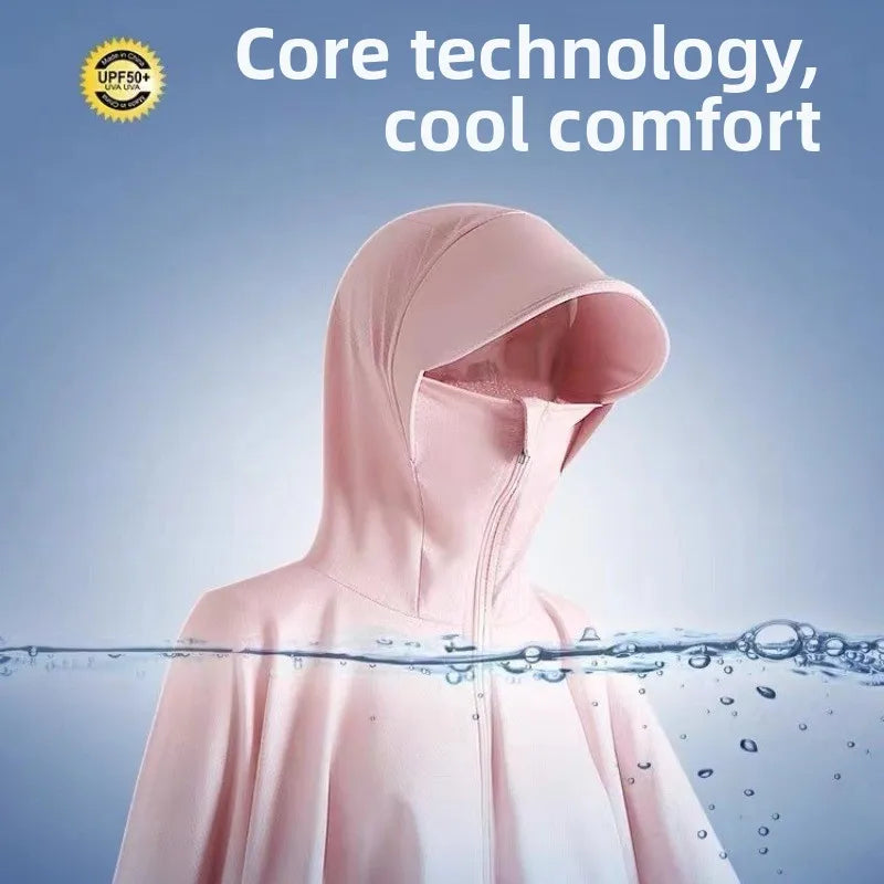 Ice Silk UV Protection Hooded Poncho – Lightweight Cover Up