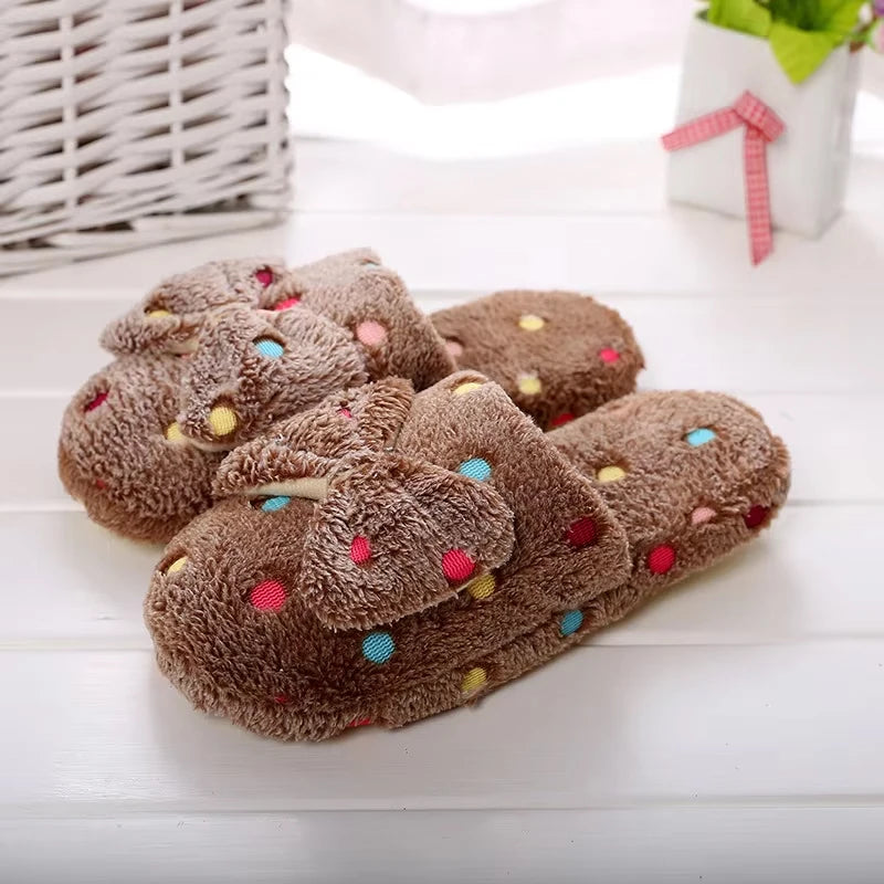 Women's Plush Bow Winter Slippers | Warm Non-Slip Indoor