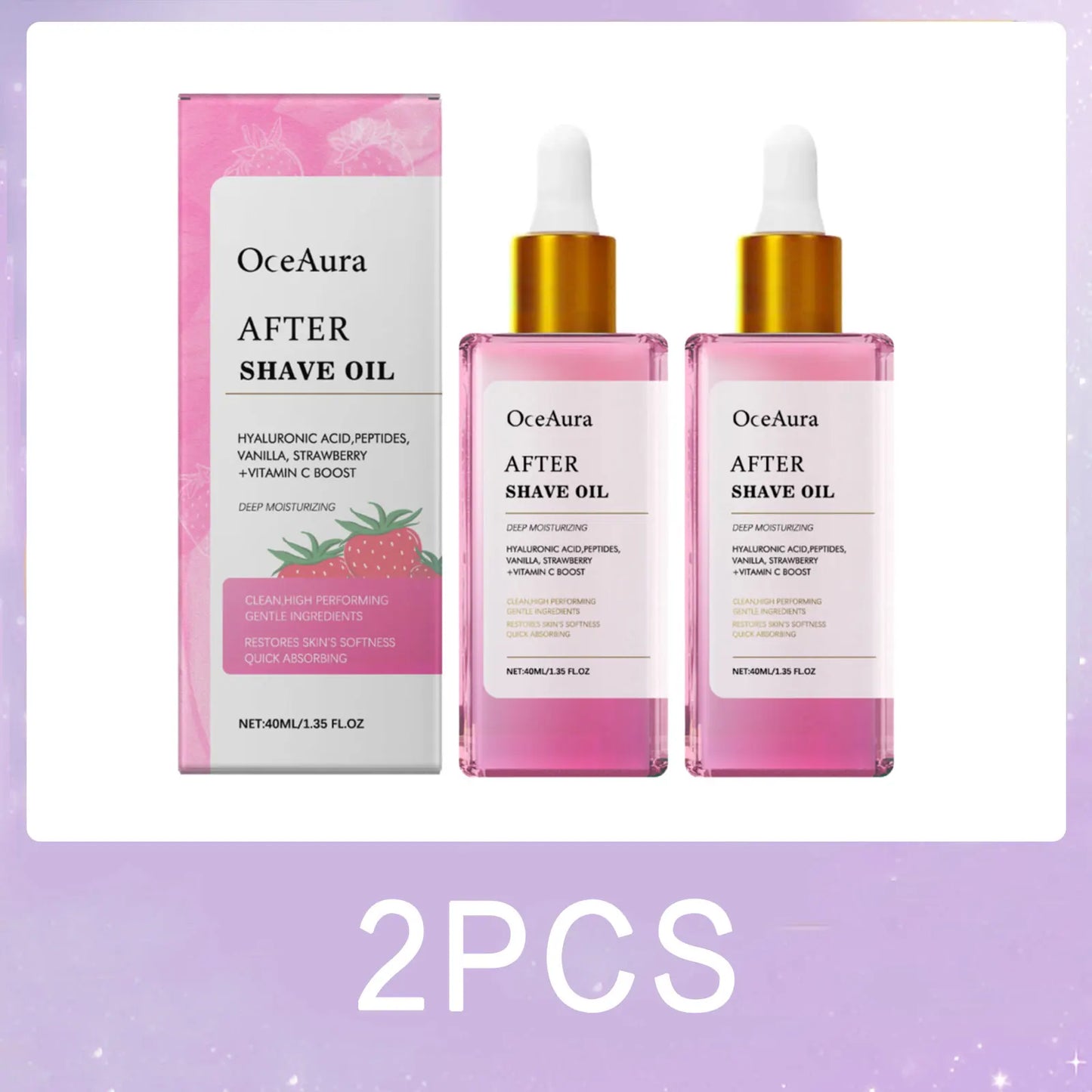OceAura Strawberry After Shave Oil | Hydrating Post-Shave Body Oil