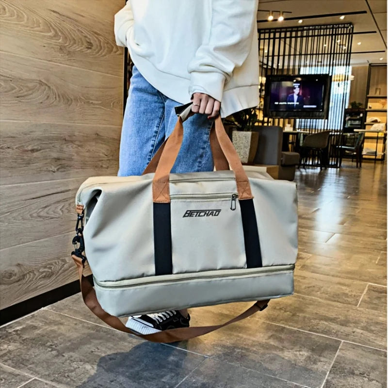 Portable fitness bag, travel outdoor short-distance business trip luggage bag Li girls shoulder crossbody chest bag handbag Peaceful Pleasures Health and Wellness