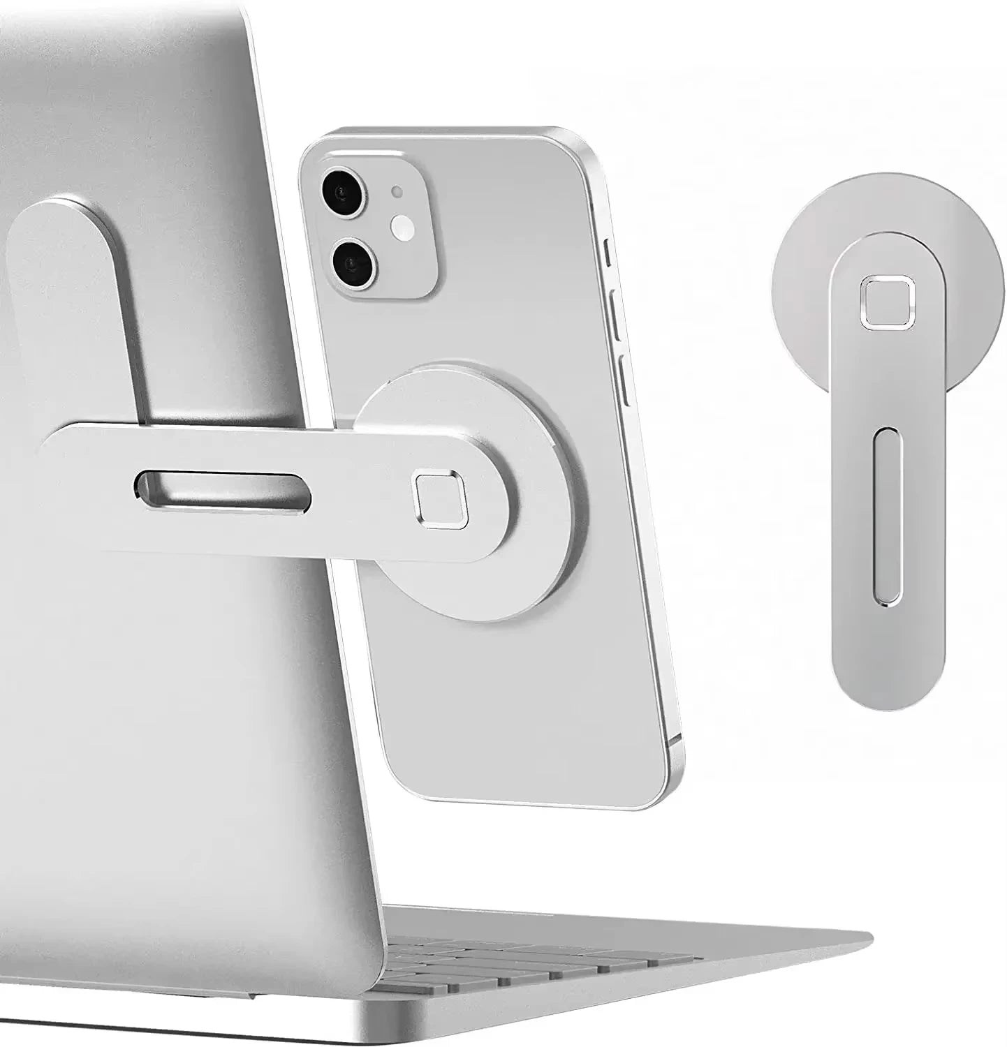 2026 Magnetic Laptop Computer Monitor Side Cell Phone Slim With Magnetic Plate Ring Suitable for all phone/Magnetic Plate Ring Peaceful Pleasures Health and Wellness 132-Silver