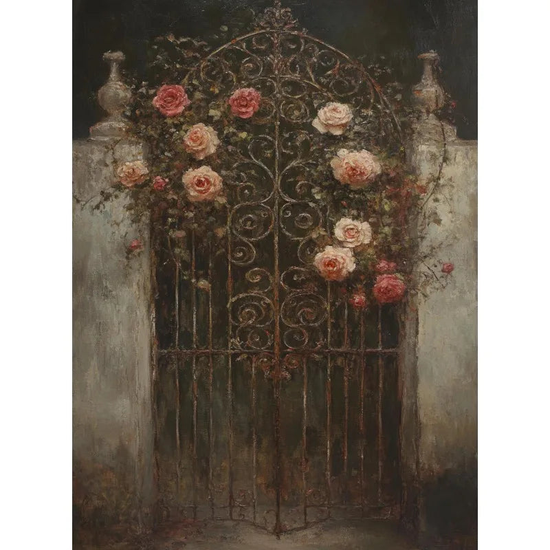 Dark Academia Antique Gothic Castle Wildflowers and Books Crow Owl Animal Poster Canvas Painting Wall Art Pictures Home Decor Peaceful Pleasures Health and Wellness 1 20x30cm Unframed
