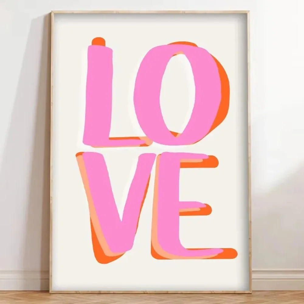 Blue Red Love Minimalist Canvas Wall Art | Valentine's Decor