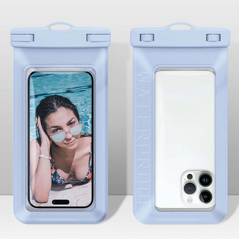 mobile phone waterproof pack phone armbands and pouches waterproof phone pouch for swimming bag phone underwater phone case Peaceful Pleasures Health and Wellness Blue(7 inch)
