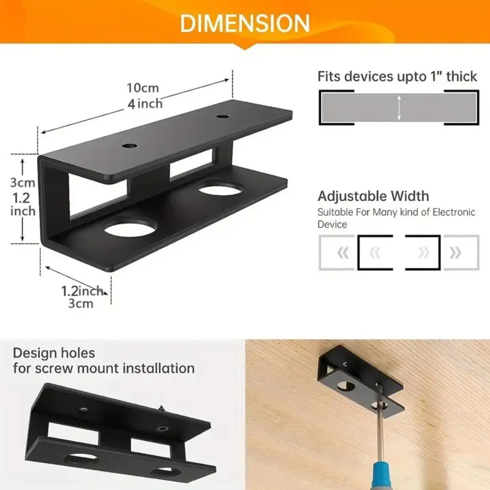 Heat Dissipation Laptop Mount Bracket Black Under Desk Laptop Storage Stand Multi-function Laptop Holder Keyboard Storage Laptop Peaceful Pleasures Health and Wellness