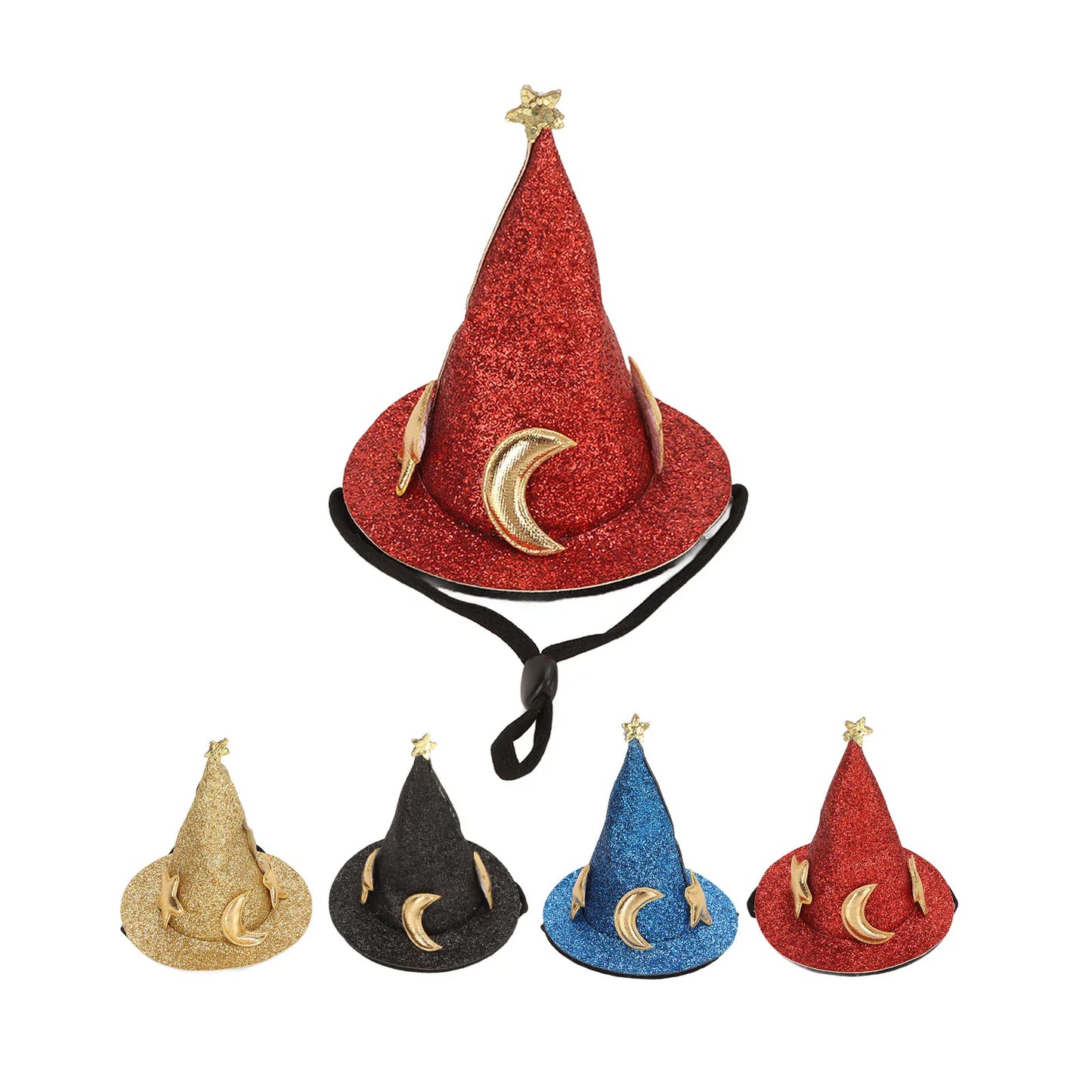 Hamster Hat Moon Star Pattern Hook and Loop Small Animal Top Hat Photo Prop Adjustable Chin Strap for Rabbits for Chinchillas Peaceful Pleasures Health and Wellness