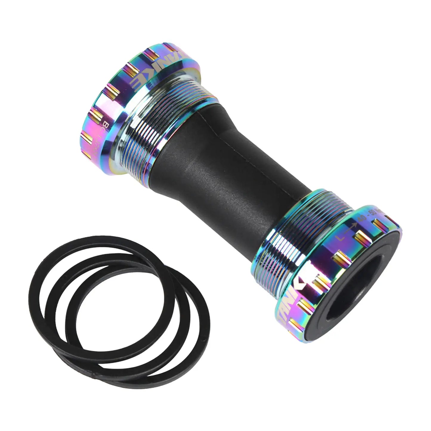 Bike Crankset with BB Axle-Threaded 68-73mm Sealed Bearing Rainbow Design Peaceful Pleasures Health and Wellness Colorful