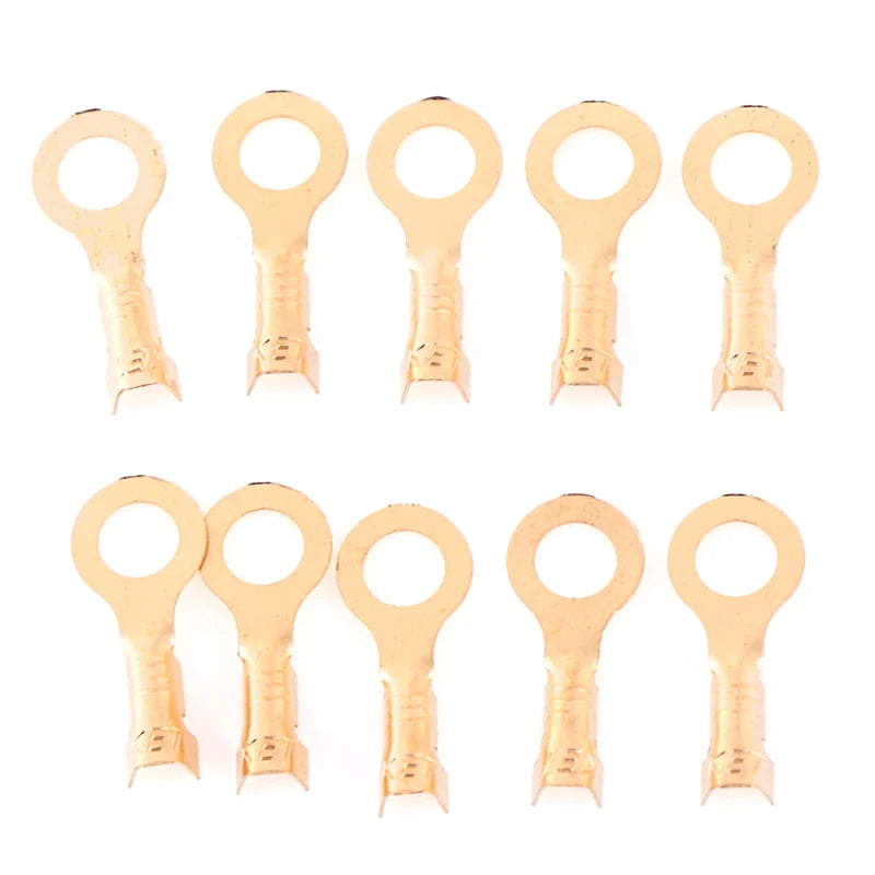 100Pcs 4.2mm Gold Brass Round Terminal Power Supply Wire Contor Peaceful Pleasures Health and Wellness