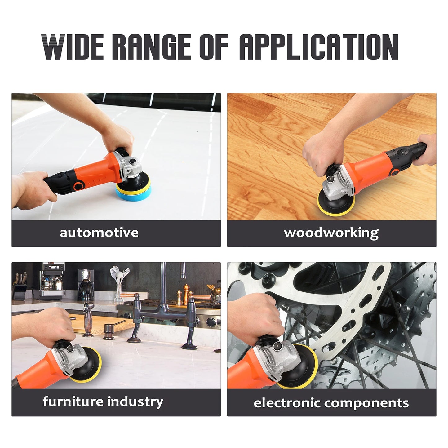 1200W 220V Automotive Polisher Adjustable Speed Car Electric Polisher Waxing Machine Automobile Furniture Polishing Tool Peaceful Pleasures Health and Wellness