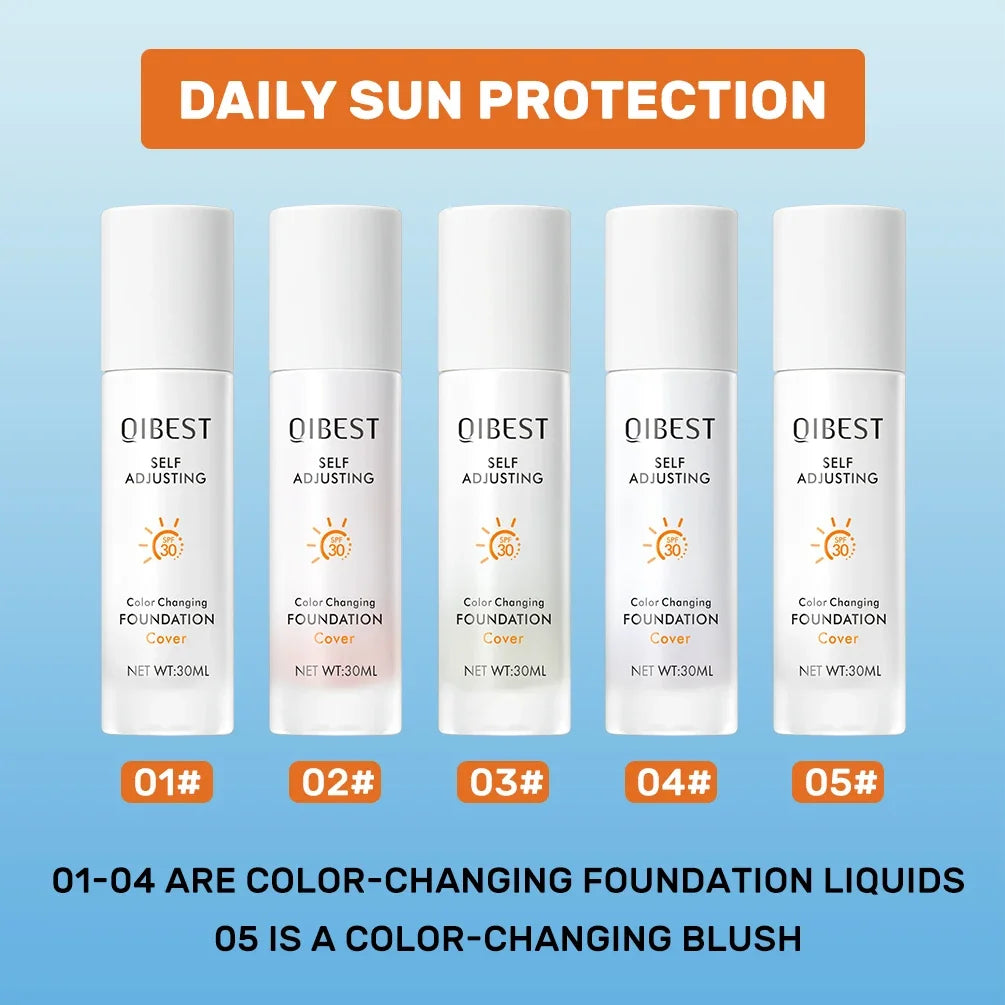 QIBEST Liquid Foundation Hydrating Medium Full Coverage Concealer SPF 30+ Long Wearing Waterproof Foundation Natural Makeup Peaceful Pleasures Health and Wellness