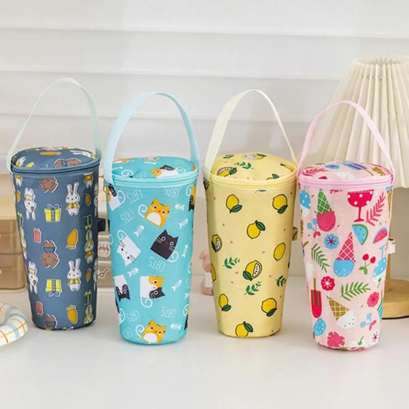 Milk Tea Cup Holder Insulated Portable Handheld Carrier for Office Student Carrying Fresh Keeping Cup Bag Cover Peaceful Pleasures Health and Wellness 4pcs