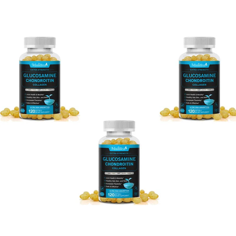 Glucosamine & Chondroitin Joint Support Supplement – 120 Capsules Peaceful Pleasures Health and Wellness 3bottles United States