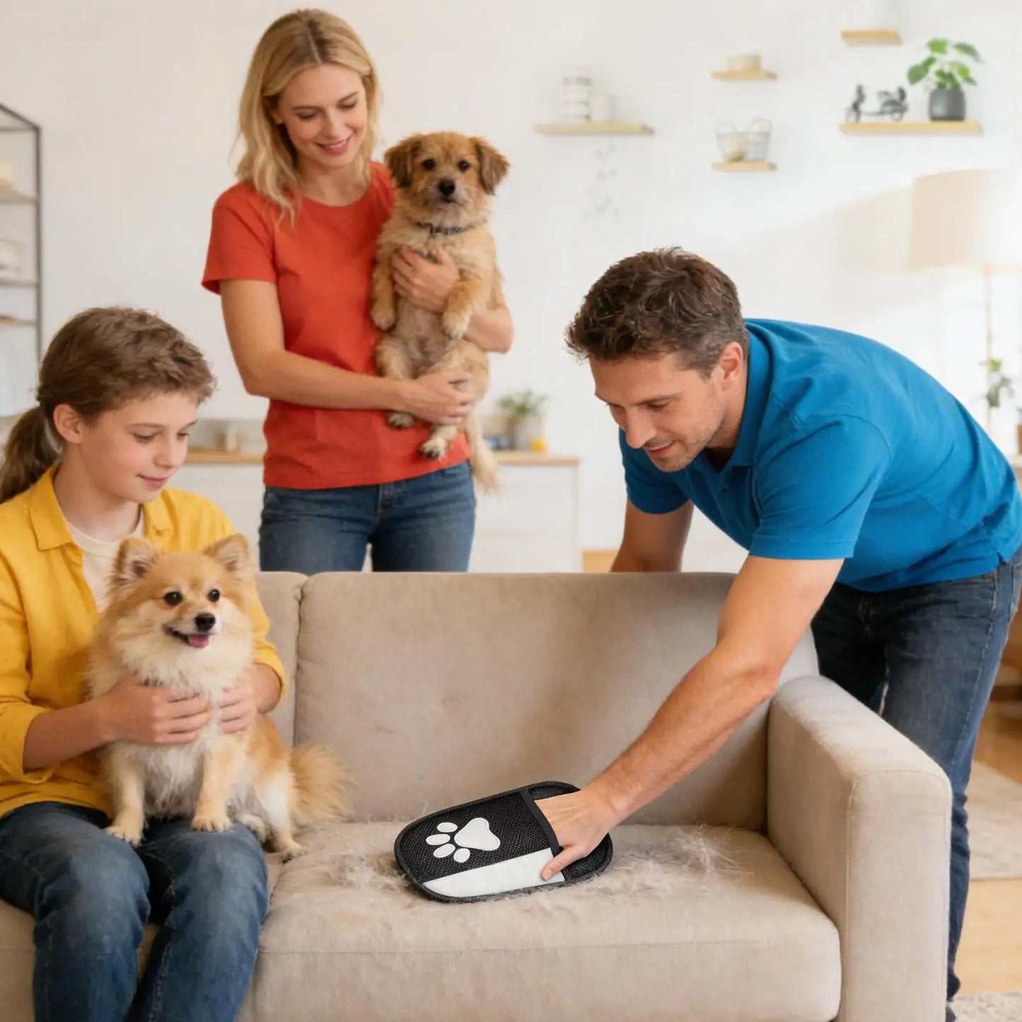 Electrostatic Pet Hair Removal Gloves | Dog & Cat Grooming Mitt