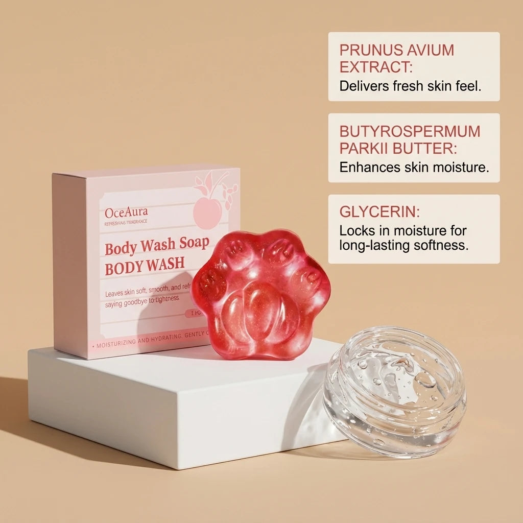 OceAura Cherry Shea Butter Moisturizing Soap Bar | All Skin