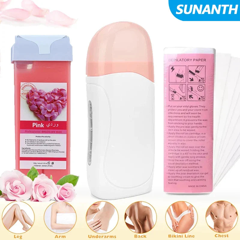 Rose Roll-On Wax Warmer Kit – Electric Hair Removal Set