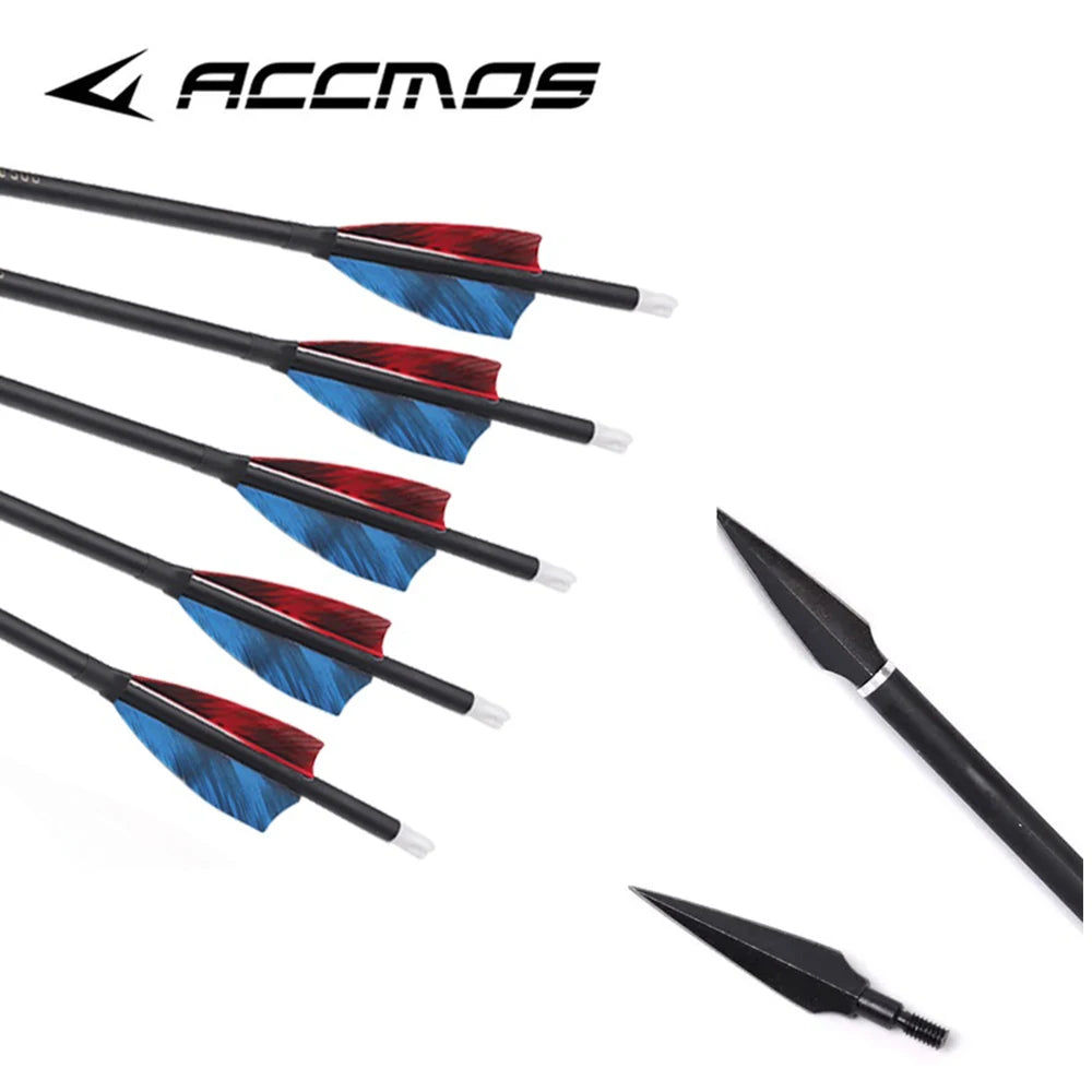 6 ID6 Sp500 Archary Carbon Arrows Turkey Feather 100 125gr Tips