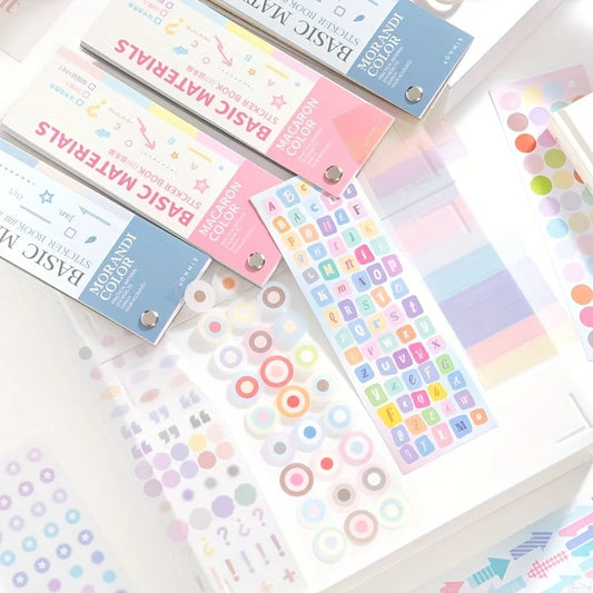 30 Sheets Rotatable Self-adhesive Stickers Morandi Series Including Peaceful Pleasures Health and Wellness