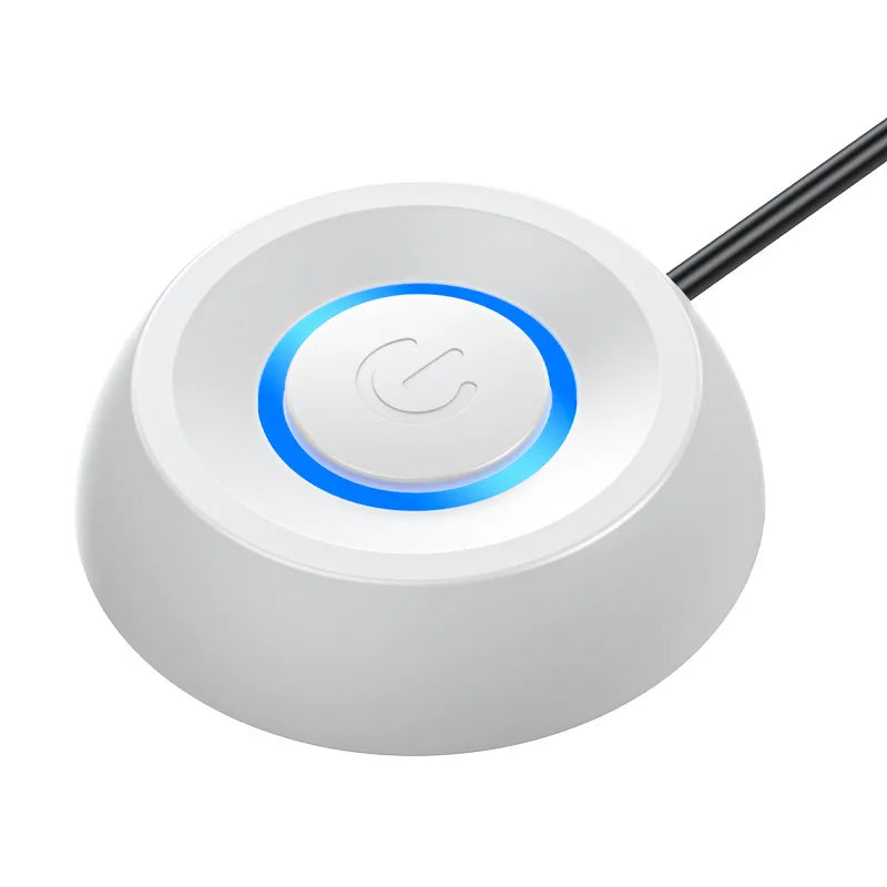 New External Desktop Switch LED Lights PC Motherboard Computer Startup Extension Cable Power On/Off Button For Desktop computer Peaceful Pleasures Health and Wellness round cable white