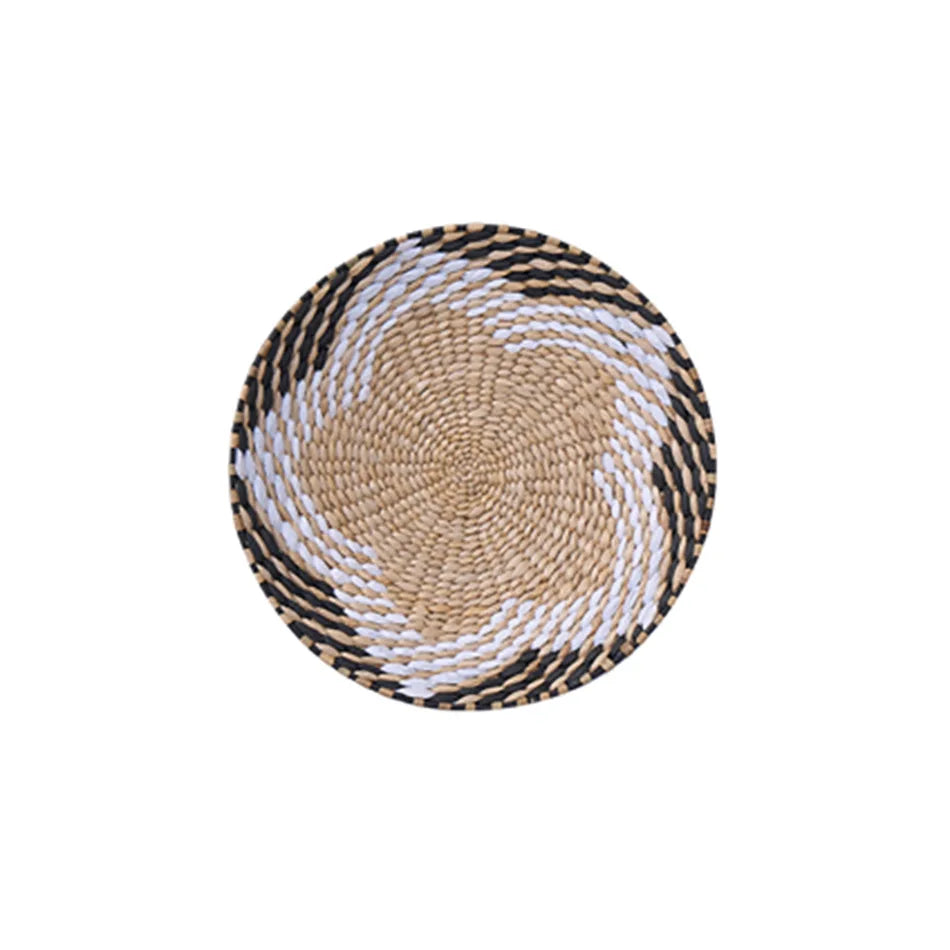 Boho Hand Woven Rattan Wall Basket | Farmhouse Decor